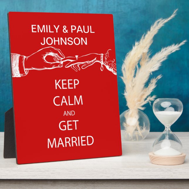 Vintage KEEP CALM  GET MARRIED Plaque (Side)