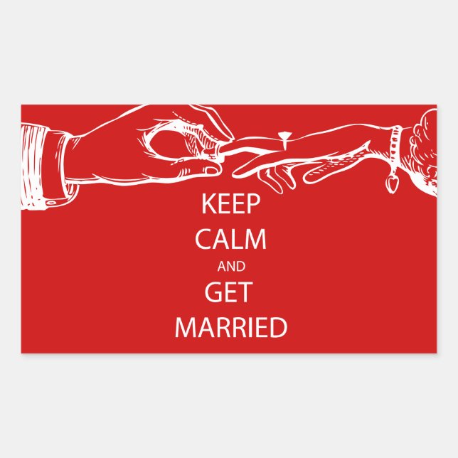 Vintage KEEP CALM  GET MARRIED Rectangular Sticker (Front)