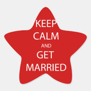 Vintage KEEP CALM GET MARRIED Star Sticker