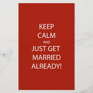 Vintage KEEP CALM  GET MARRIED Stationery