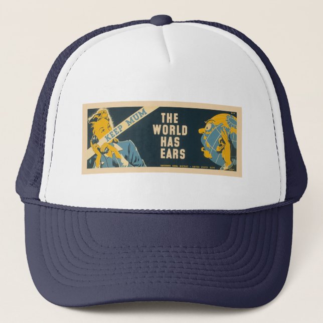 Vintage “Keep Mum” hat - choose colour (Front)