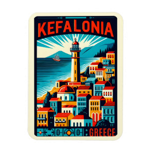 vintage kefalonia greece travel souvenirs magnet