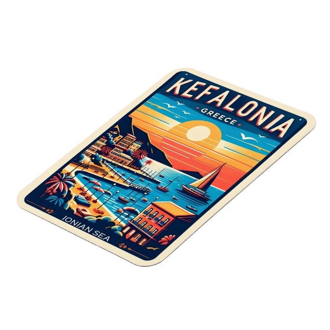 vintage kefalonia greece travel souvenirs magnet (Left Side)