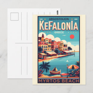vintage kefalonia greece travel souvenirs postcard