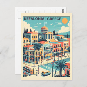 vintage kefalonia greece travel souvenirs postcard