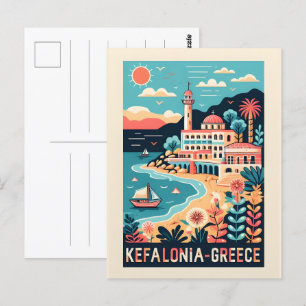 vintage kefalonia greece travel souvenirs postcard