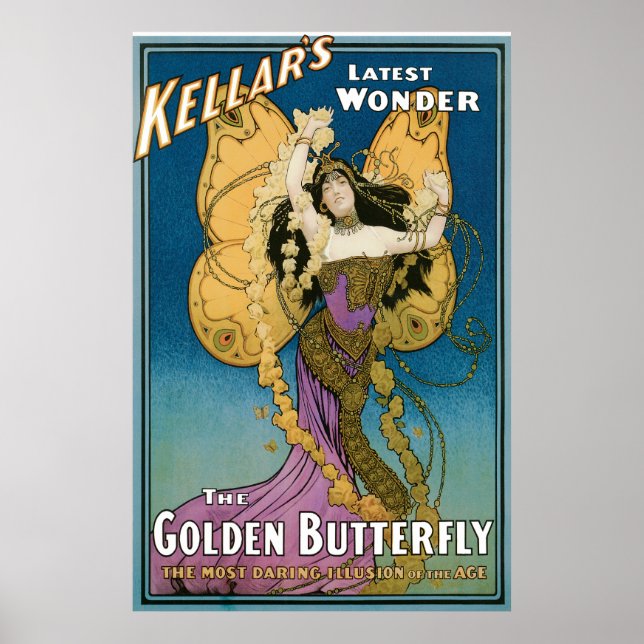 Vintage Kellar's The Golden Butterfly Poster (Front)