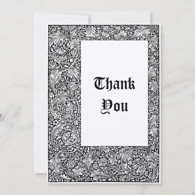 Vintage Kelmscott Press William Morris Beowulf Thank You Card (Front)