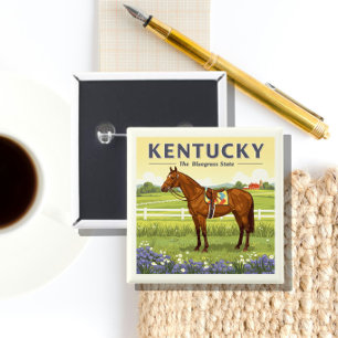 Vintage Kentucky 15 Cm Square Badge