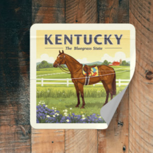 Vintage Kentucky Square Sticker