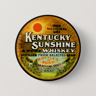 Vintage Kentucky Whiskey Label 6 Cm Round Badge