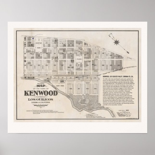 Vintage Kenwood California Map Poster (Front)