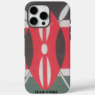Vintage Kenya Flag Harambe Design iPhone 16 Pro Max Case