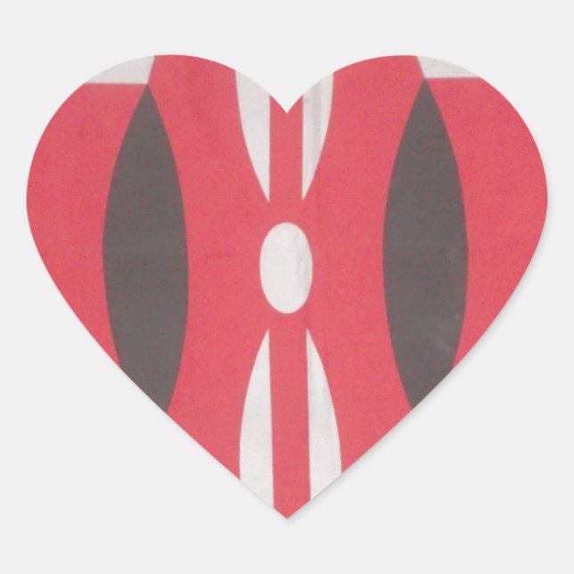 Vintage Kenya Flag Harambe Design Heart Sticker (Front)