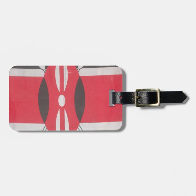 Vintage Kenya Flag Harambe Design Luggage Tag (Front Horizontal)