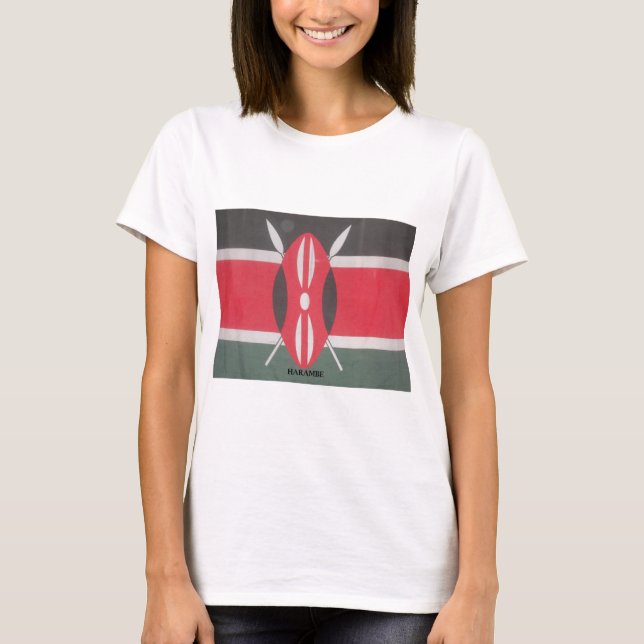 Vintage Kenya Flag Harambe Design T-Shirt (Front)