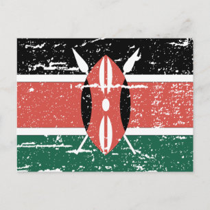 Vintage Kenya Flag Postcard