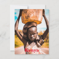 Vintage Kenya Flag Travel Tourism Postcard