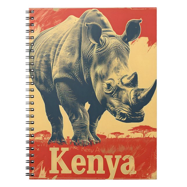 Vintage Kenya Rhino Notebook (Front)