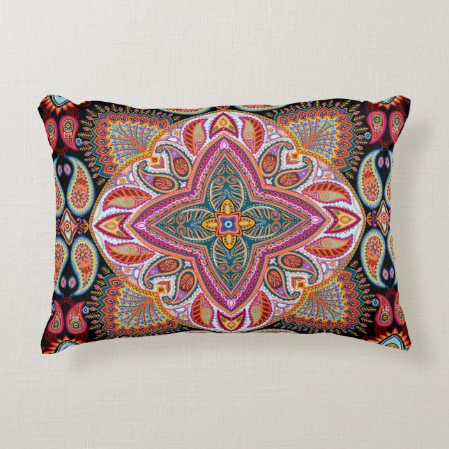 vintage kerchief pattern decorative cushion (Front)