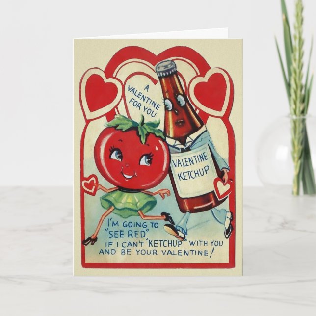 Vintage Ketchup Valentine's Day Card (Front)