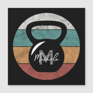 Vintage kettlebell custom monogram name initial