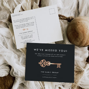 Vintage Key Real Estate Business Reopening Postcard