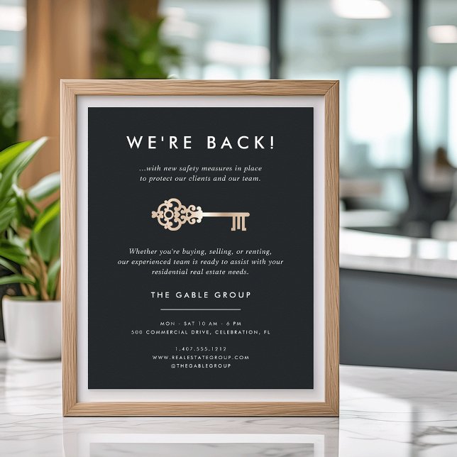 Vintage Key | Real Estate Business Reopening Poster (Creator Uploaded)