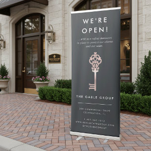 Vintage Key   Real Estate Business Reopening Retractable Banner