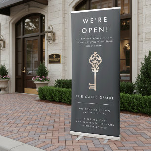 Vintage Key   Real Estate Business Reopening Retractable Banner