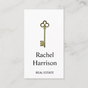 Vintage Key Real Estate Interior Designer Appraise Business Card