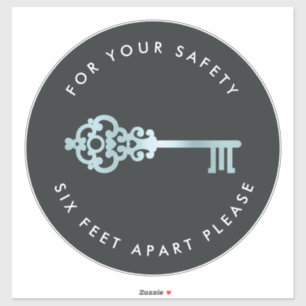 Vintage Key   Social Distancing Floor Marker