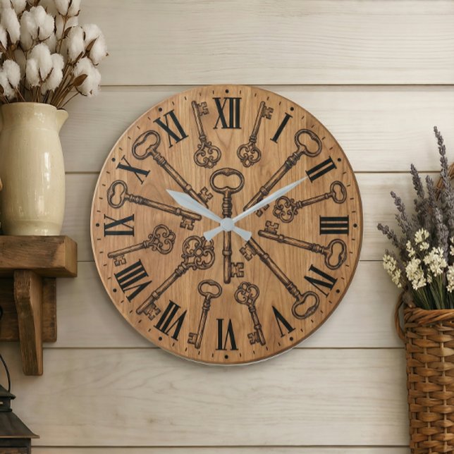 Vintage Key Wall Clock with Roman Numerals  (Creator Uploaded)