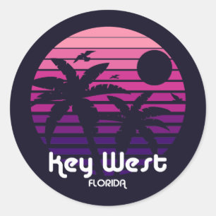 Vintage Key West Florida Classic Round Sticker