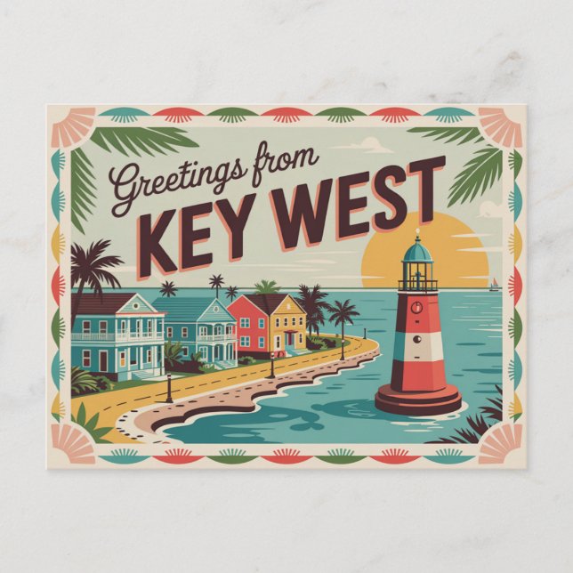 Vintage Key West Postcard | Greetings from (Front)