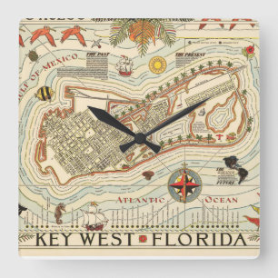 Vintage Key West Wall Clock
