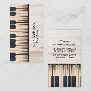Vintage Keyboard Piano Teacher Business Card