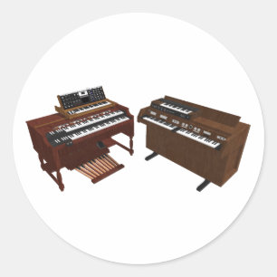 Vintage Keyboards: 3D Model: Classic Round Sticker