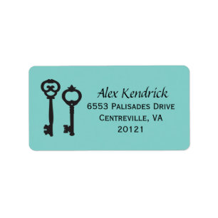 Vintage Keys Labels - Blue