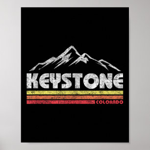 Vintage Keystone Colorado Retro Mountain Bike Skii Poster