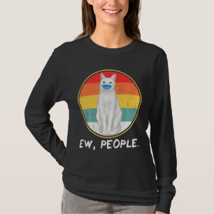 Vintage Khao Manee Ew People Cat Wearing Face Mask T-Shirt