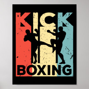 Vintage Kickboxing Tee - Martial Arts Retro Kickbo Poster