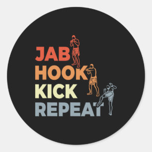 Vintage Kickboxing Terms Kickboxing Enthusiast Mar Classic Round Sticker