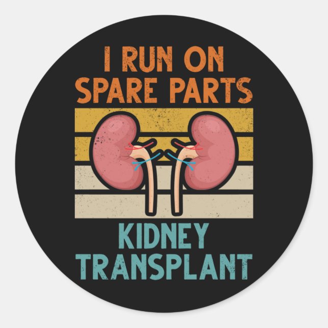 Vintage Kidney Transplant Spare Parts Classic Round Sticker (Front)