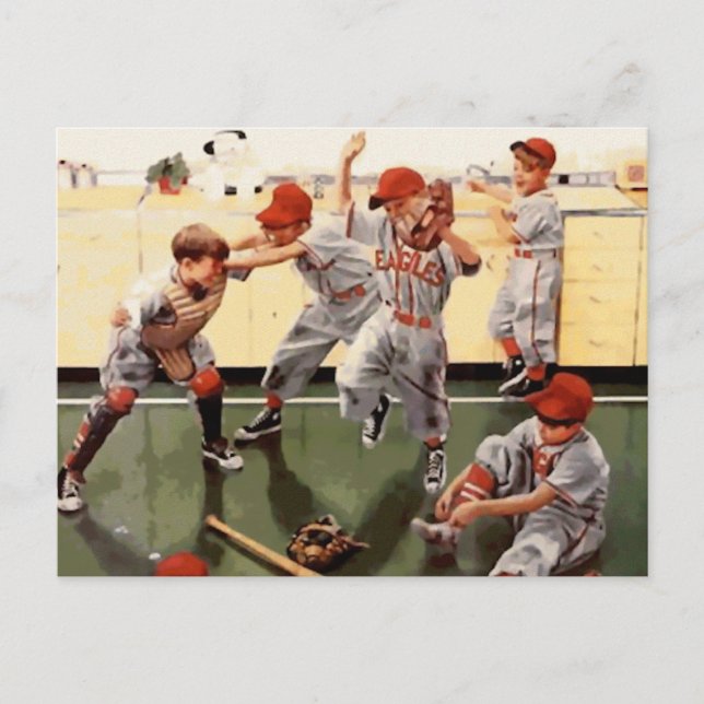 Vintage Kids Baseball Postcard (Front)