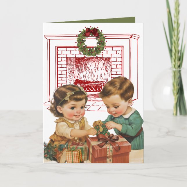 Vintage Kids Christmas Card (Front)