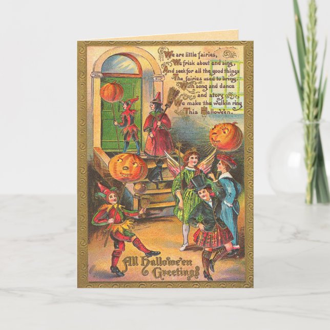 Vintage Kids Halloween Card (Front)