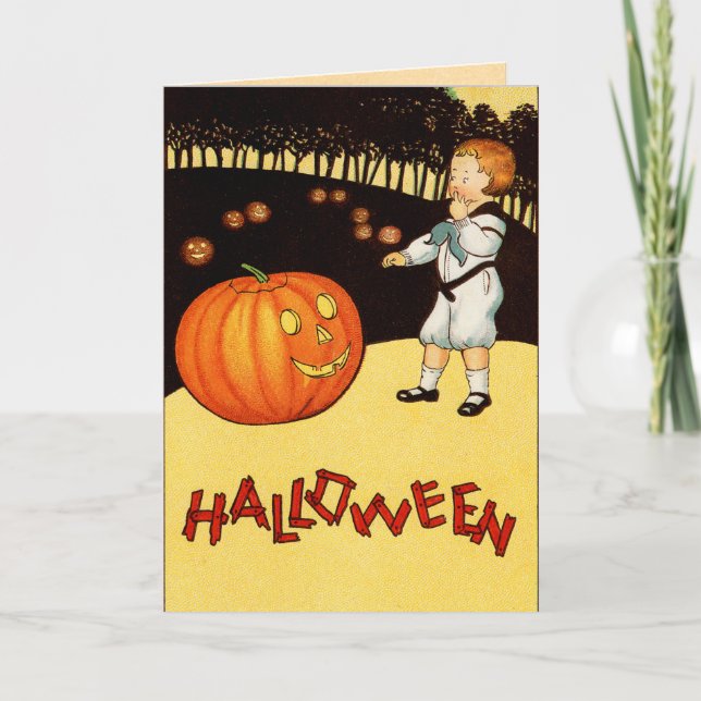 Vintage Kids Halloween Card (Front)