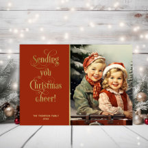Vintage kids in the snow