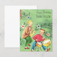 Vintage Kids Playing Instruments Birthday